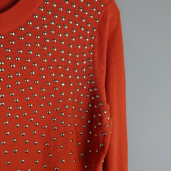 Michael Kors | Orange Gold Beaded Sweater - H11 - Picture 6 of 6